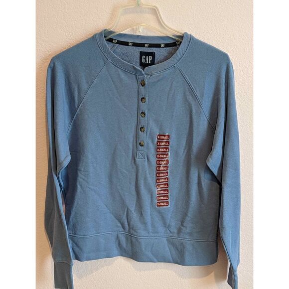 GAP XS blue Henley sweatshirt - Picture 1 of 3